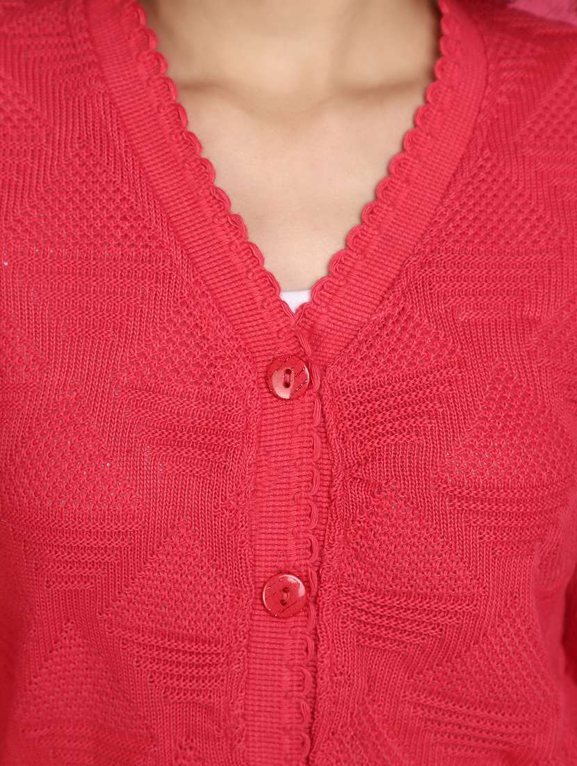 women coral long sleeves cardigans - 20589863 - Standard Image - 5