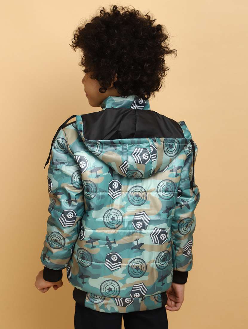 boys long sleeve printed quilted jacket - 20589865 - Standard Image - 3