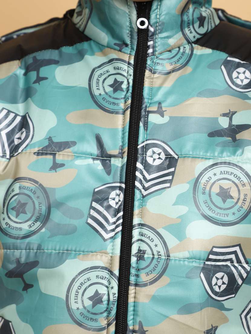 boys long sleeve printed quilted jacket - 20589865 - Standard Image - 5