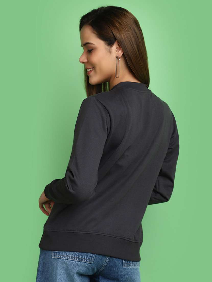 women round neck front print sweatshirt - 20589907 -  Standard Image - 3