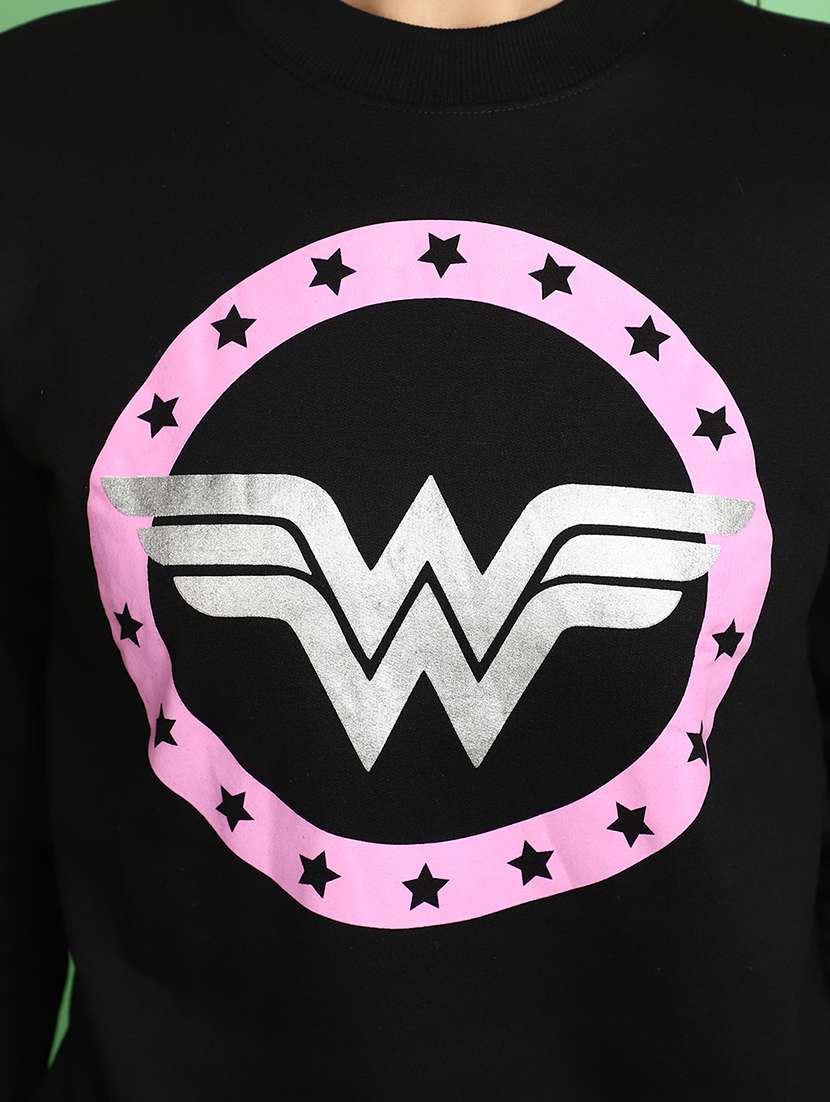 women black front print sweatshirt - 20589910 -  Standard Image - 5