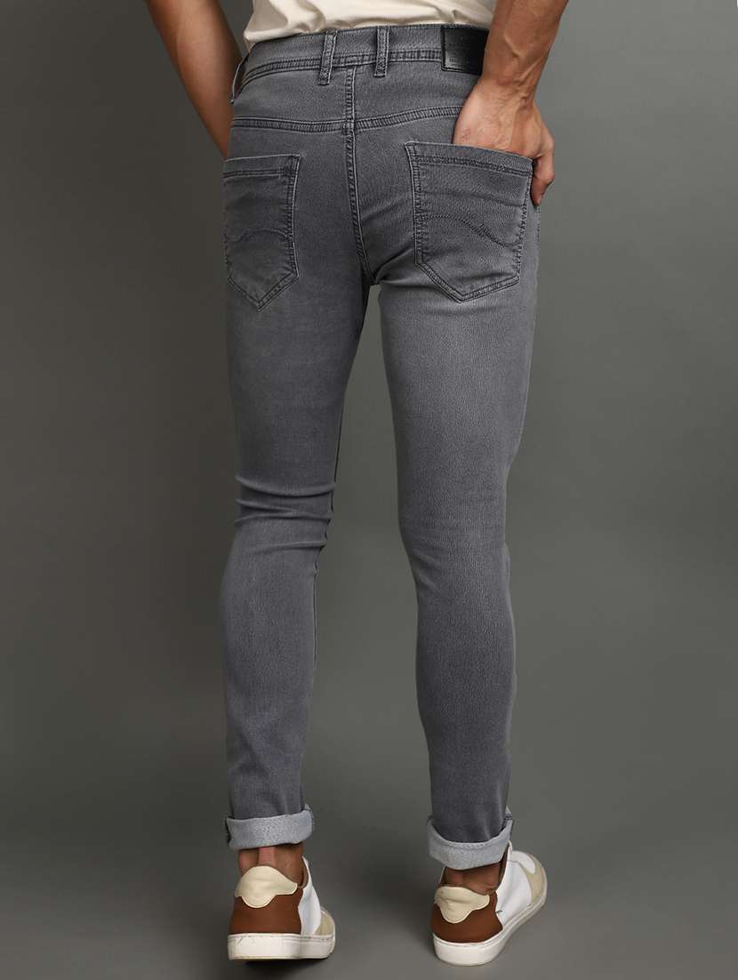 men mid rise plain denim jeans - 20589914 -  Standard Image - 3