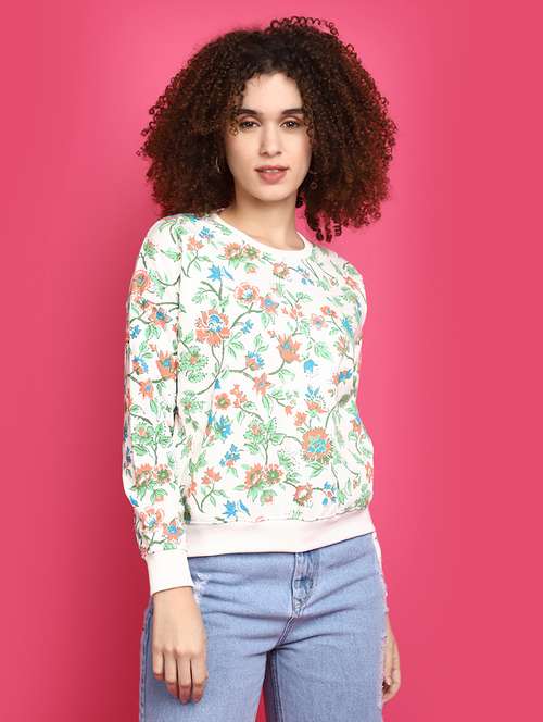 women round neck floral printed sweatshirt - 20589960 -  Standard Image - 0