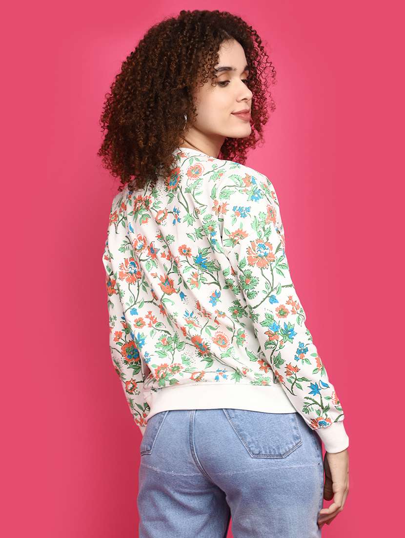 women round neck floral printed sweatshirt - 20589960 -  Standard Image - 3