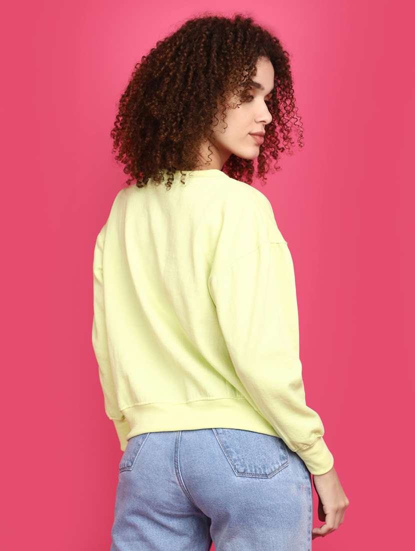 women round neck solid sweatshirt - 20590006 -  Standard Image - 3