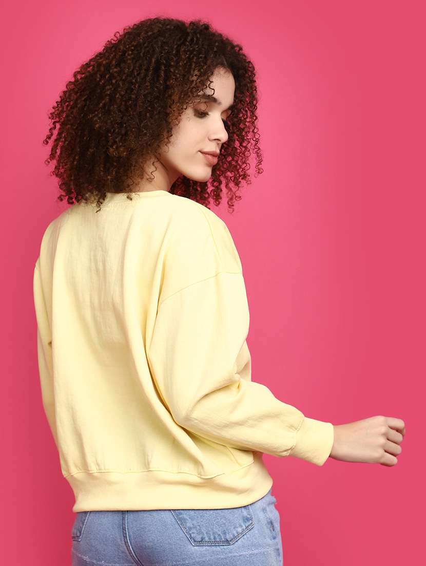 women round neck solid sweatshirt - 20590008 - Standard Image - 3