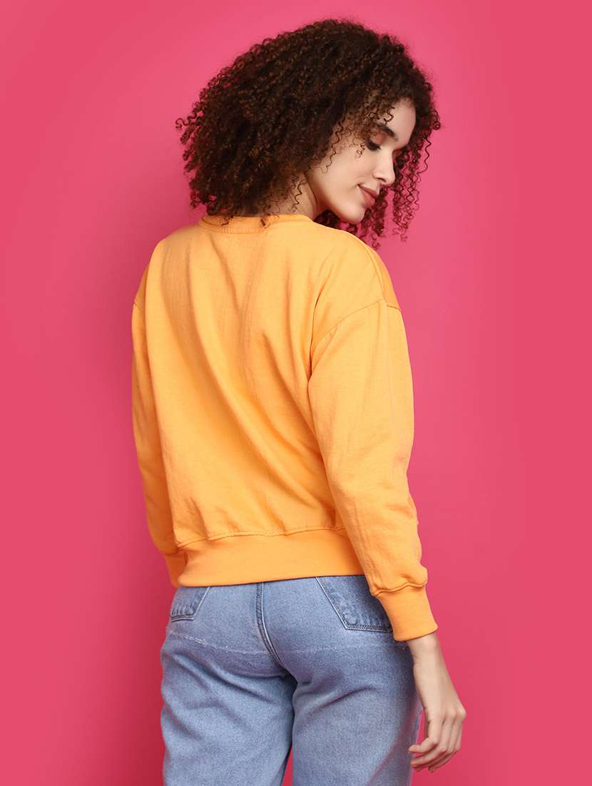 women round neck solid sweatshirt - 20590009 -  Standard Image - 3