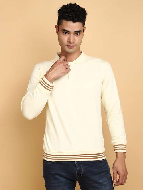 off white polo neck sweatshirt - 20590034 - Standard Image - 0