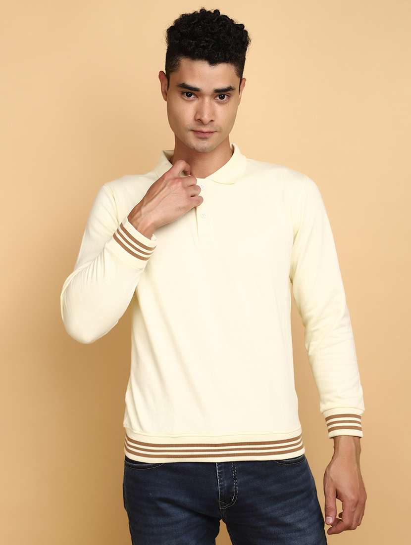 off white polo neck sweatshirt