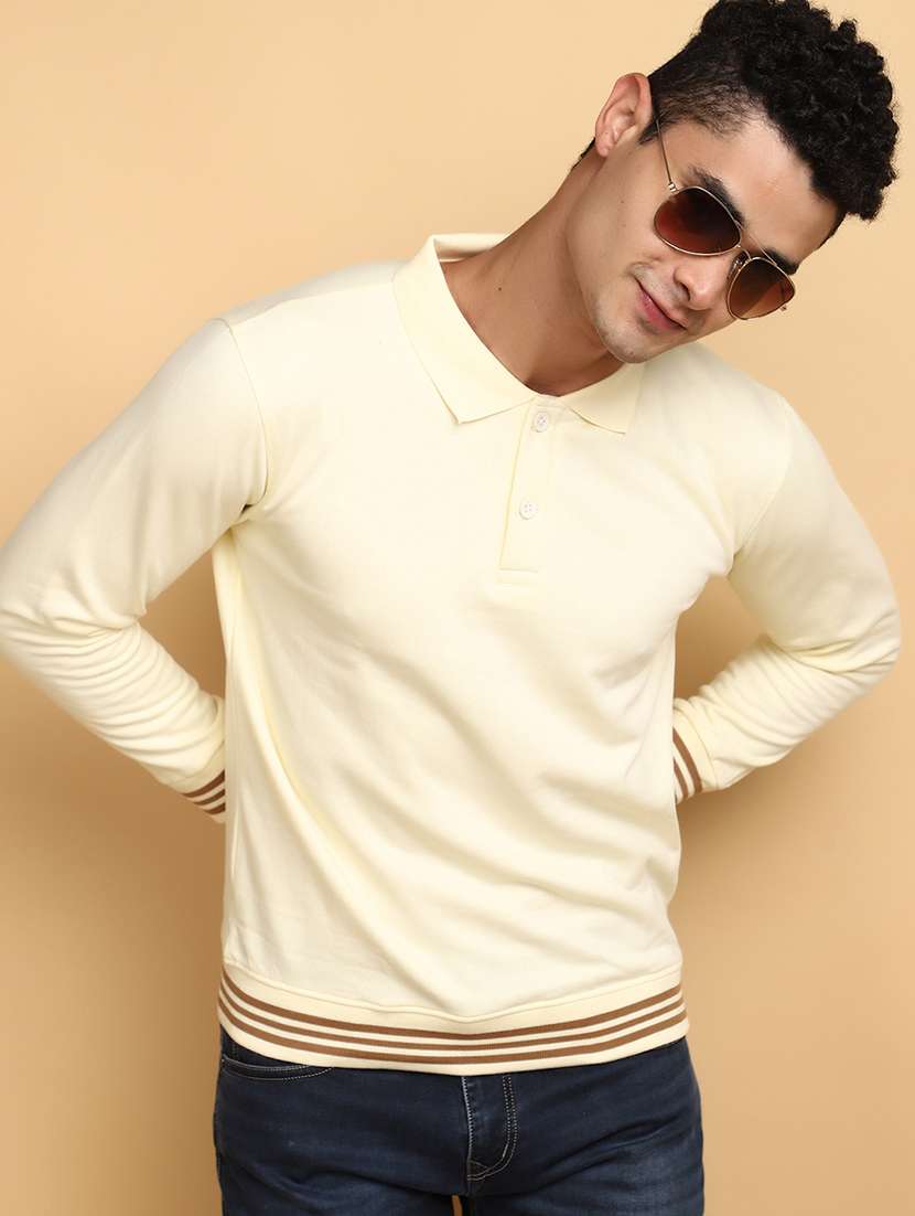 off white polo neck sweatshirt - 20590034 - Standard Image - 3