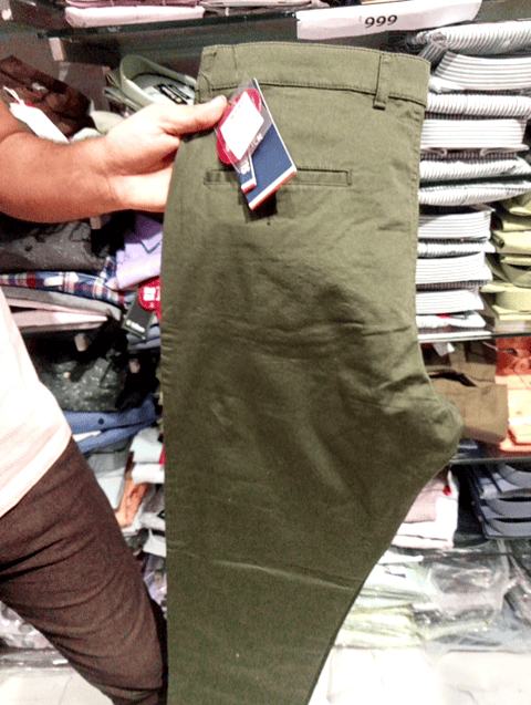 khaki satin casual trousers - 20590045 -  Standard Image - 0