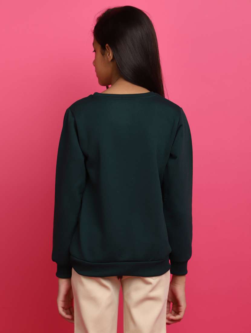green front printed detailed sweatshirt - 20590139 -  Standard Image - 3