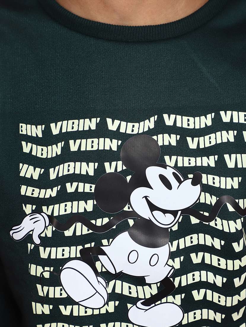 green front printed detailed sweatshirt - 20590139 -  Standard Image - 5