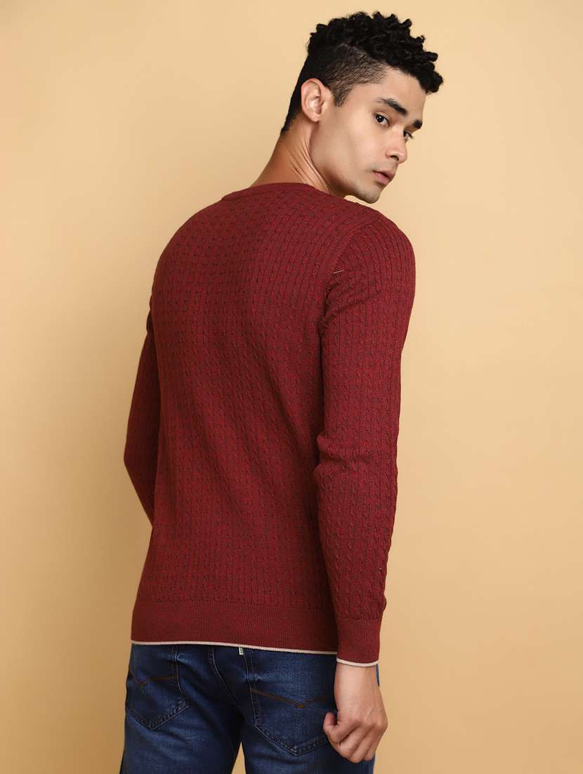 men long sleeves self design pullover - 20590159 -  Standard Image - 3