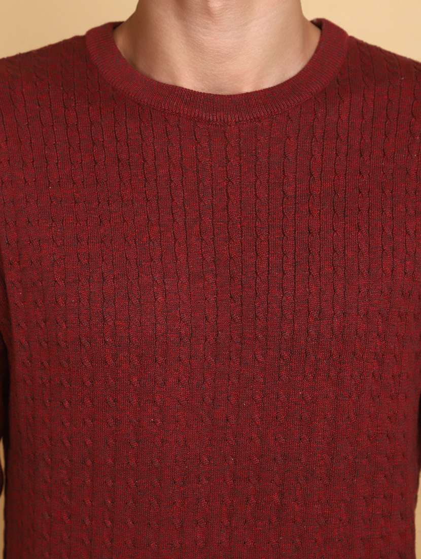 men long sleeves self design pullover - 20590159 -  Standard Image - 5