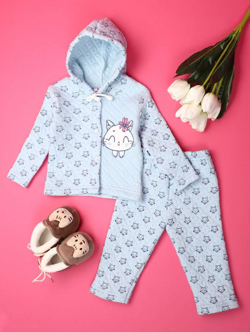 blue cotton suit sets twin & dungree - 20590241 -  Zoom Image - 0