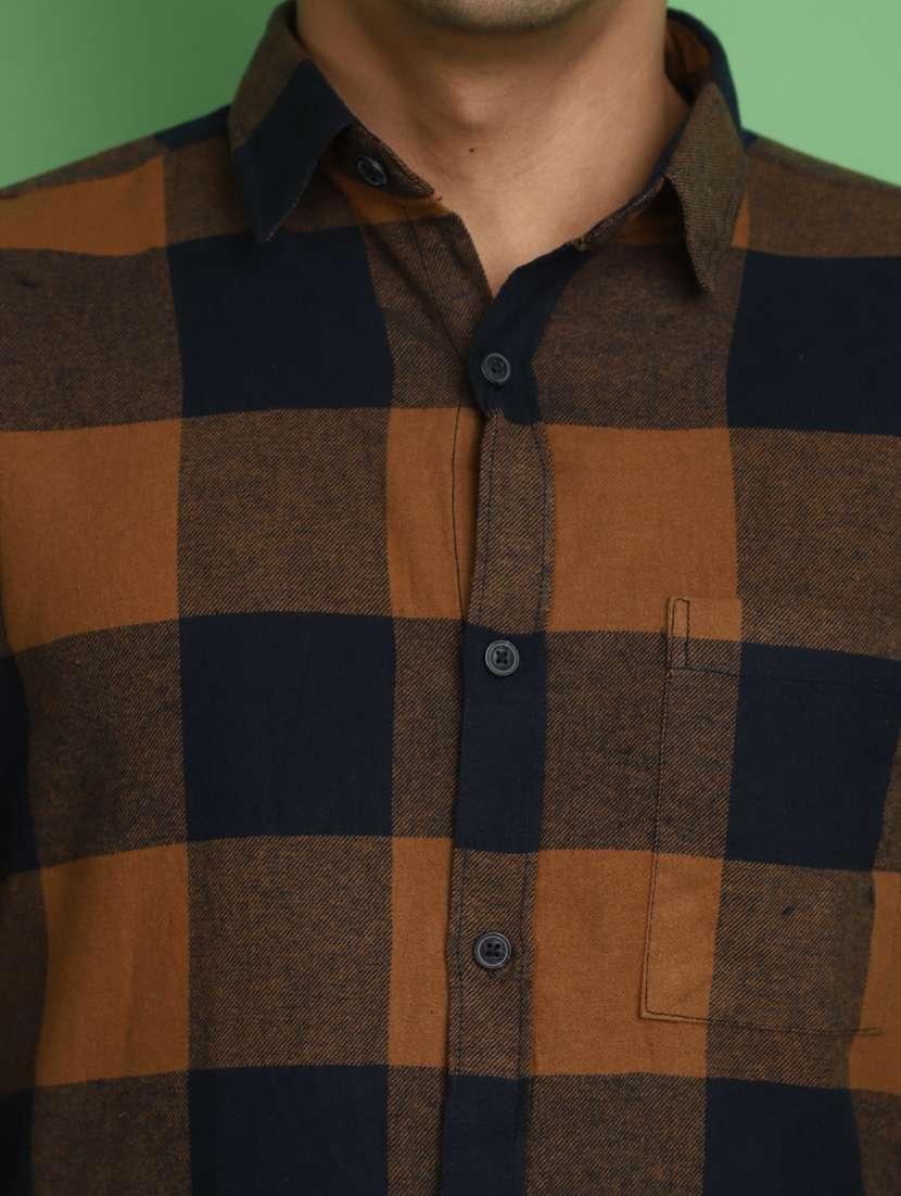 brown checkered casual shirt - 20590261 -  Standard Image - 5