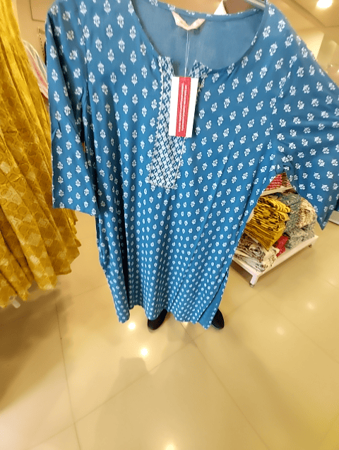 light blue rayon kurta - 20590356 - Zoom Image - 0