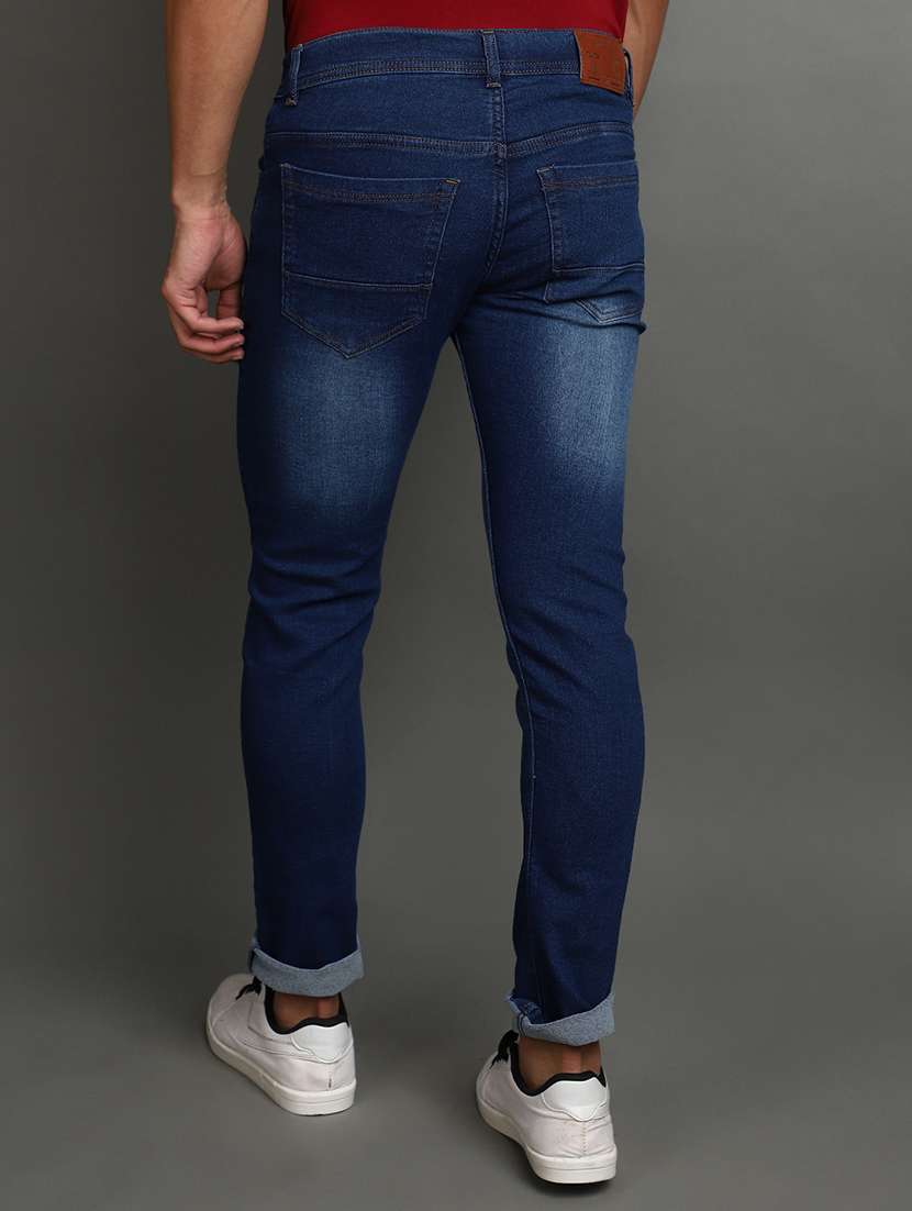 men mid rise plain denim jeans - 20590656 -  Standard Image - 3