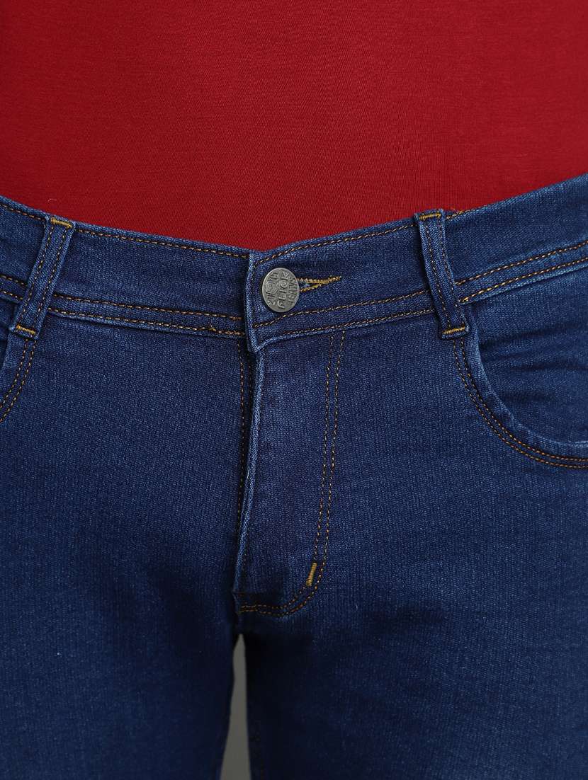 men mid rise plain denim jeans - 20590656 -  Standard Image - 5