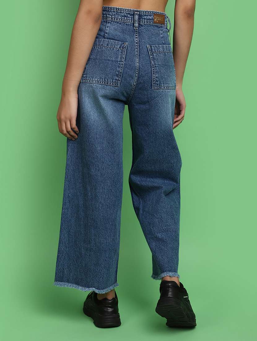 women blue wide leg jean - 20590721 -  Standard Image - 3