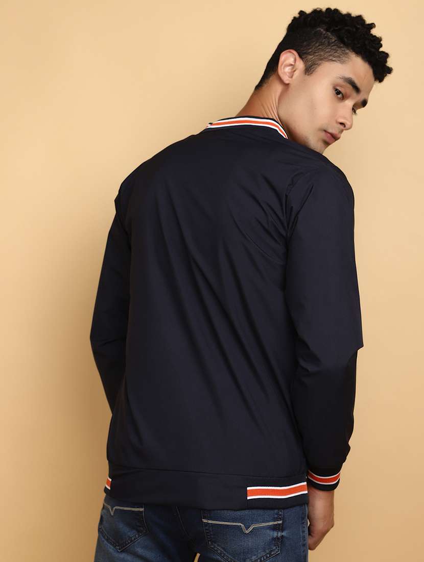 navy blue cotton casual jacket - 20590773 -  Standard Image - 3