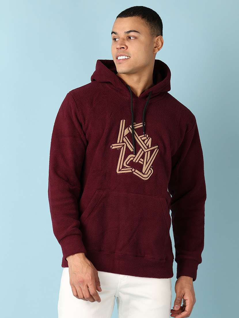 men long sleeves chest print sweatshirt