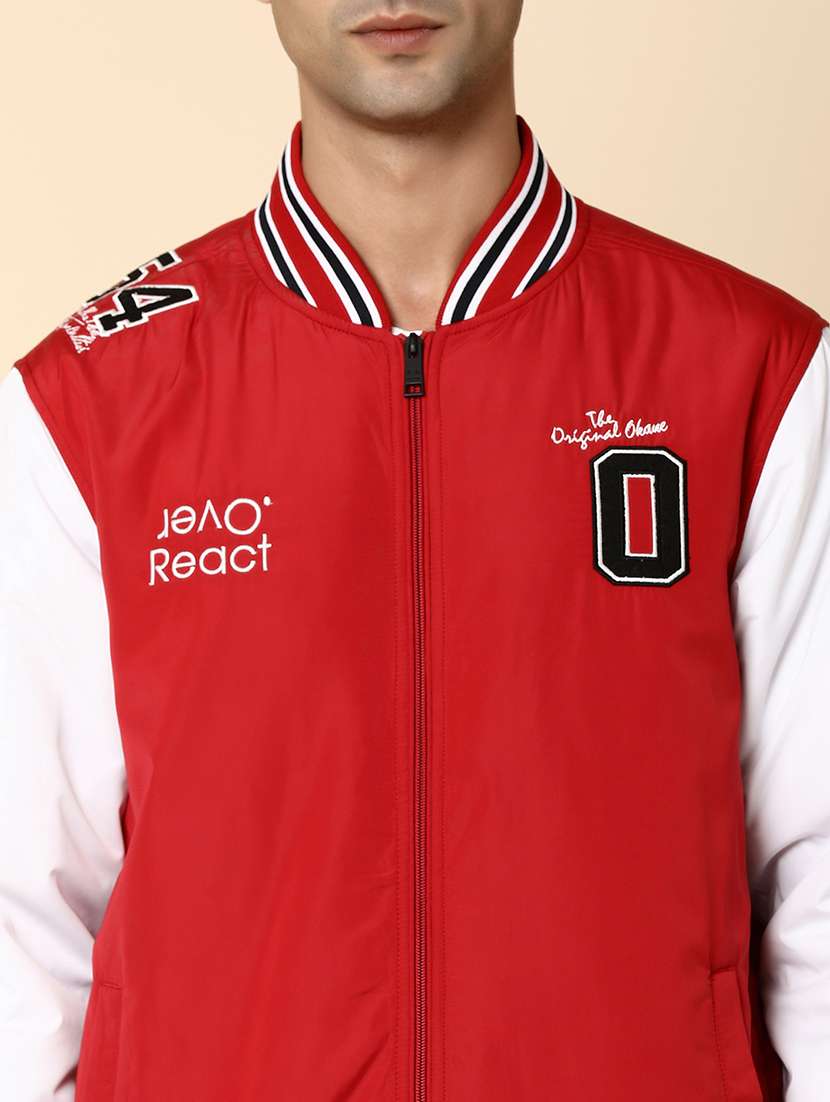 men color block long sleeve varsity jacket - 20590814 -  Standard Image - 5