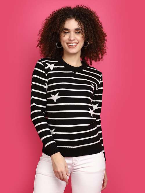 women black stripes pullover - 20590889 -  Standard Image - 0