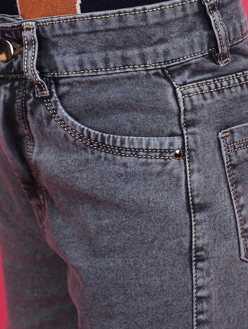 solid grey cargo denim jeans - 20591013 - Standard Image - 5