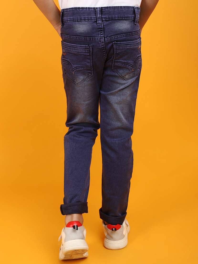 solid blue slim fit denim jeans - 20591028 -  Standard Image - 3