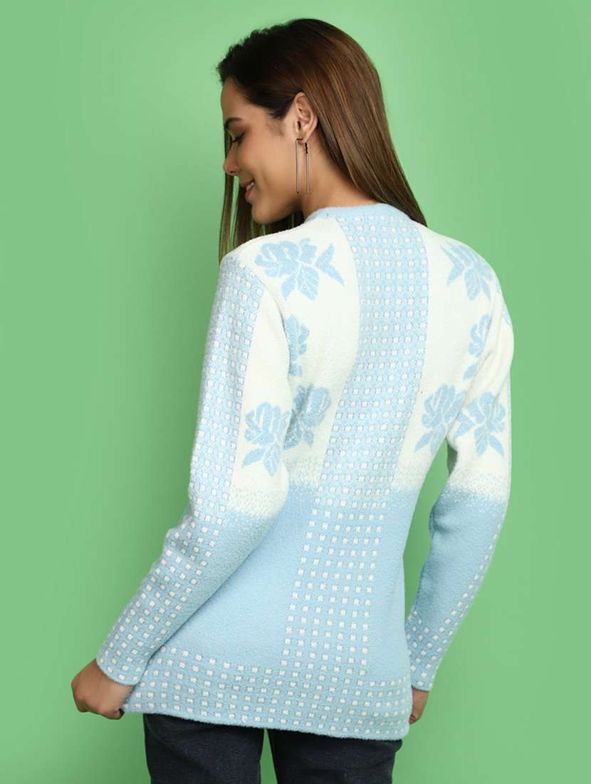 light blue self design pullover - 20591081 -  Standard Image - 3