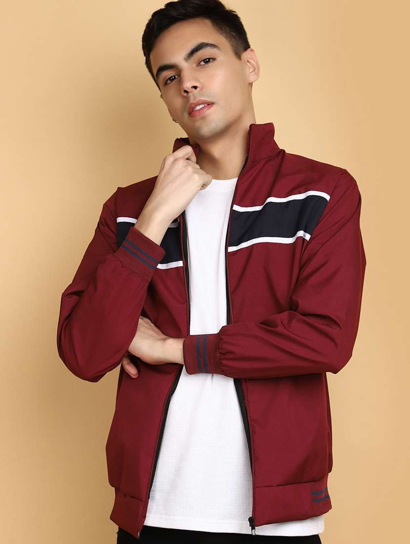 maroon cotton casual jacket - 20591104 -  Standard Image - 3