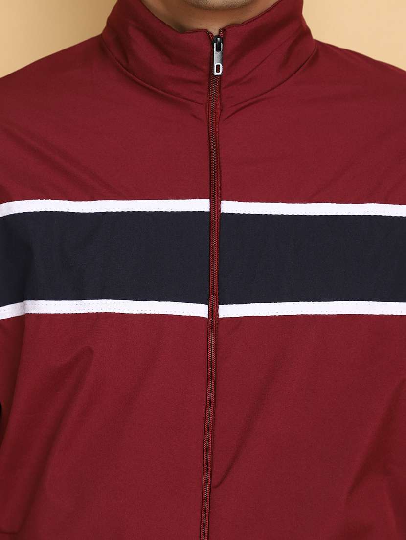 maroon cotton casual jacket - 20591104 -  Standard Image - 5
