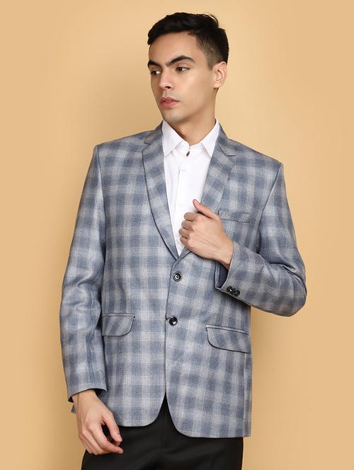blue cotton blazer - 20591115 - Standard Image - 0