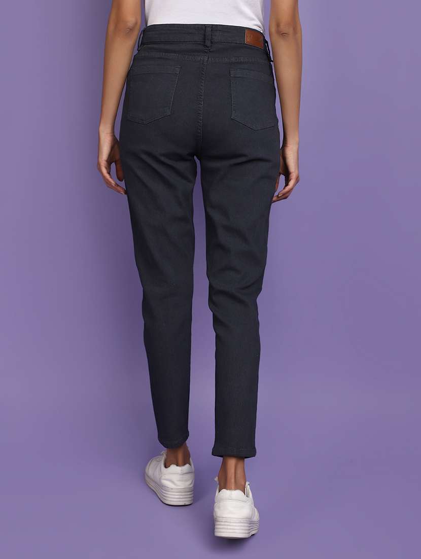 black denim plain jeans - 20591118 -  Standard Image - 3