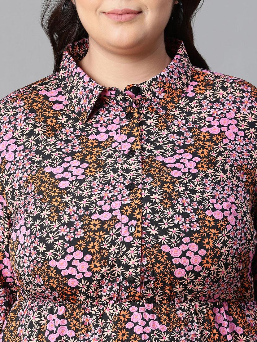 multi colored polyester shirt dress - 20591144 - Standard Image - 5