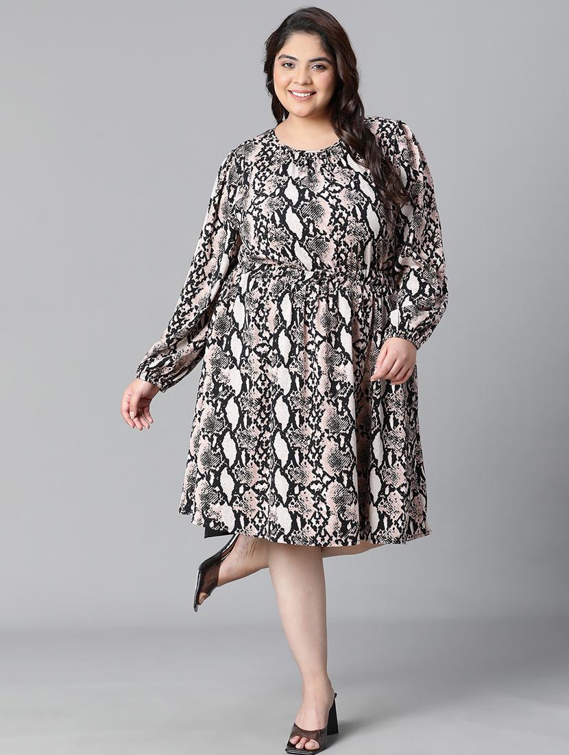 multi colored polyester aline dress - 20591147 - Standard Image - 3