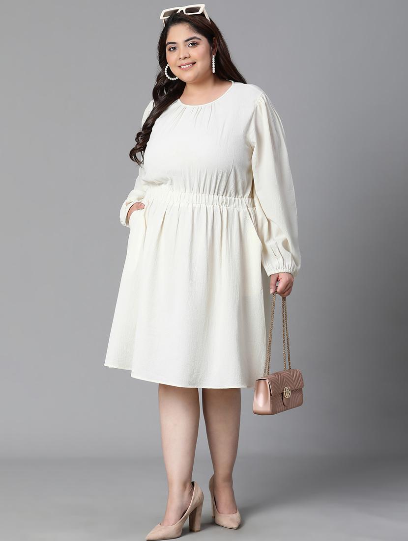 off-white viscose a-line dress - 20591150 - Zoom Image - 0