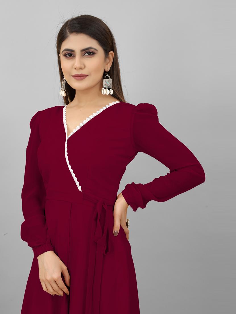 women lace work rayon a-line dress - 20592314 - Standard Image - 3