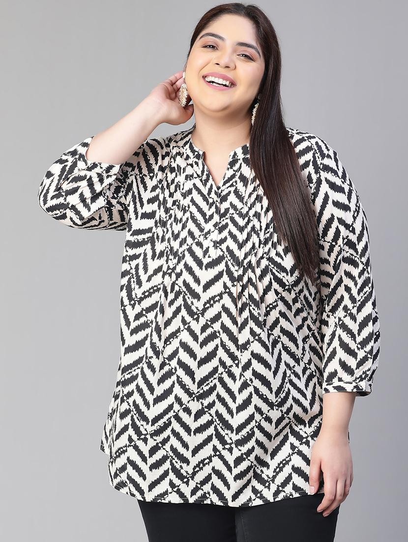 plus size women printed straight top - 20592335 -  Zoom Image - 0