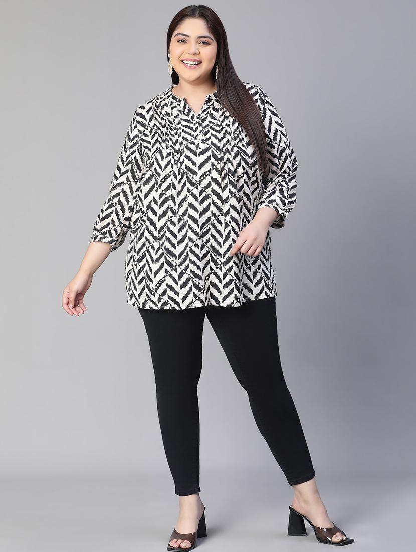 plus size women printed straight top - 20592335 - Standard Image - 5