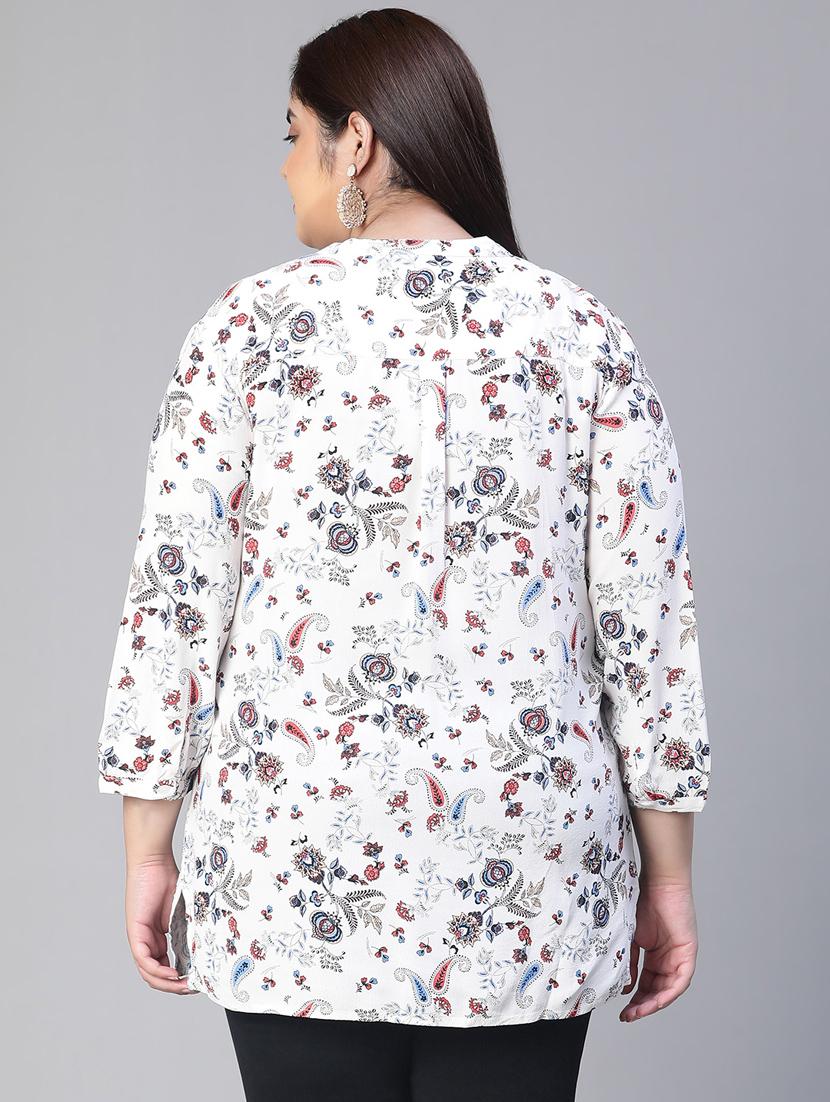 plus size women printed straight top - 20592336 - Standard Image - 3