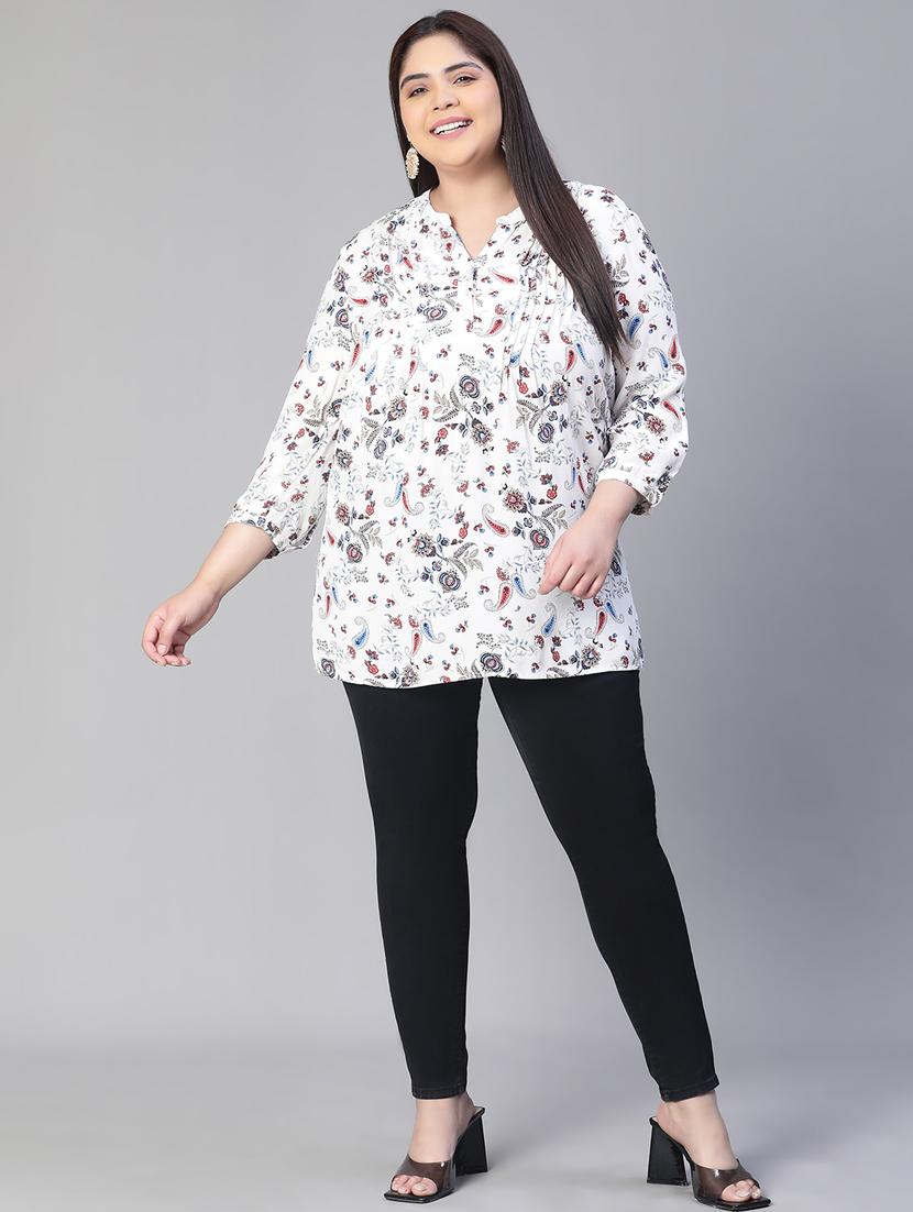 plus size women printed straight top - 20592336 - Standard Image - 5