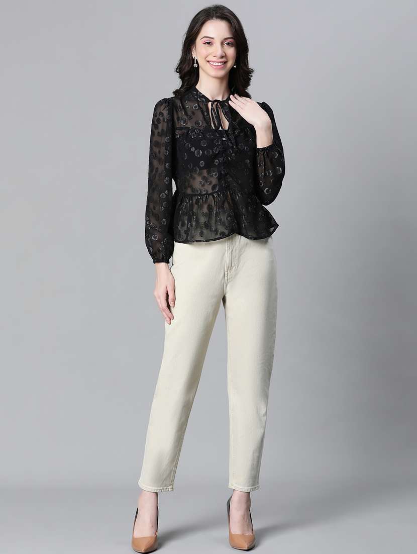 women self designed puff sleeves top - 20592364 - Standard Image - 5