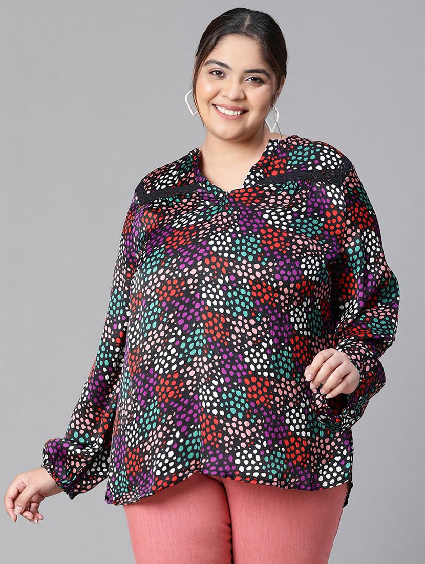 plus size women printed straight top - 20592375 - Zoom Image - 0