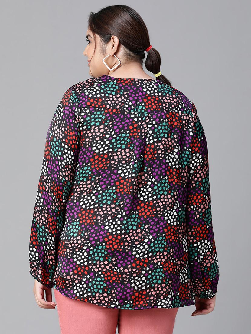plus size women printed straight top - 20592375 - Standard Image - 3