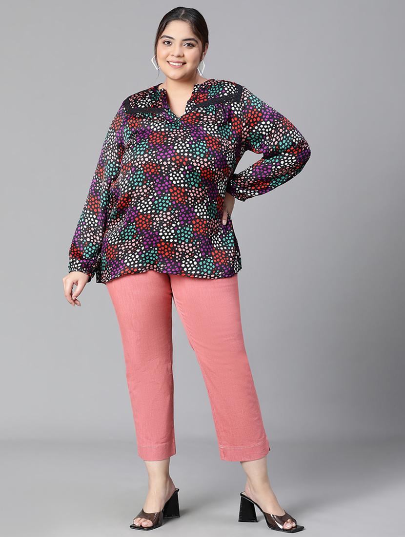 plus size women printed straight top - 20592375 - Standard Image - 5