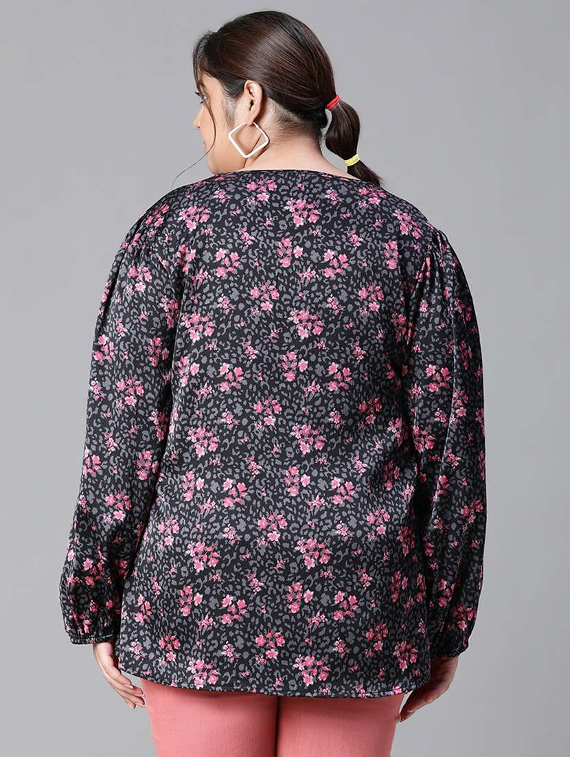 plus size women printed straight top - 20592384 -  Standard Image - 3