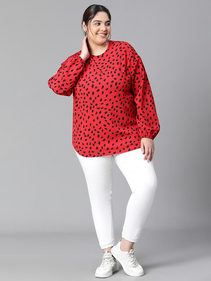 plus size women printed high low top - 20592396 - Standard Image - 5